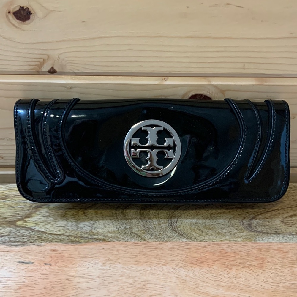 Tory Burch Black Patent Leather Clutch